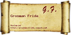Grosman Frida névjegykártya